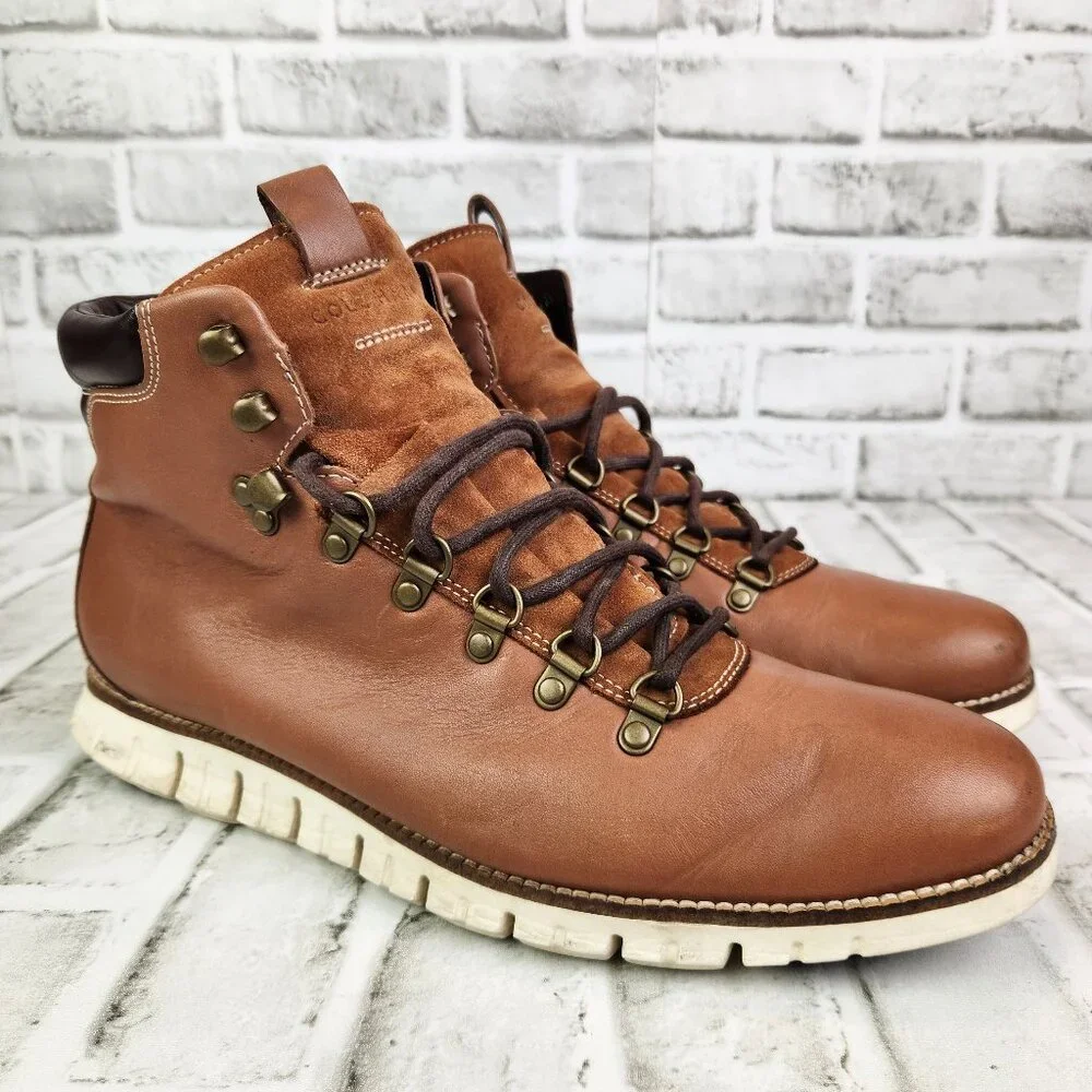 Cole Haan Zerogrand Men Size 11.5 M Brown Leather Classic Hiker Boots C25555